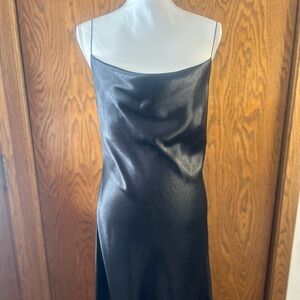 NWT Double Zero Cowl Silk Mini Dress Black